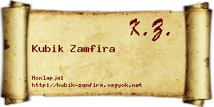 Kubik Zamfira névjegykártya